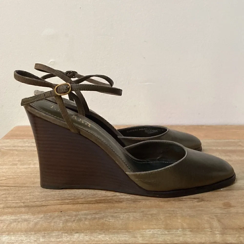 Lauren Ralph Lauren  Wedgem Leather Shoes Vintage Iredescent